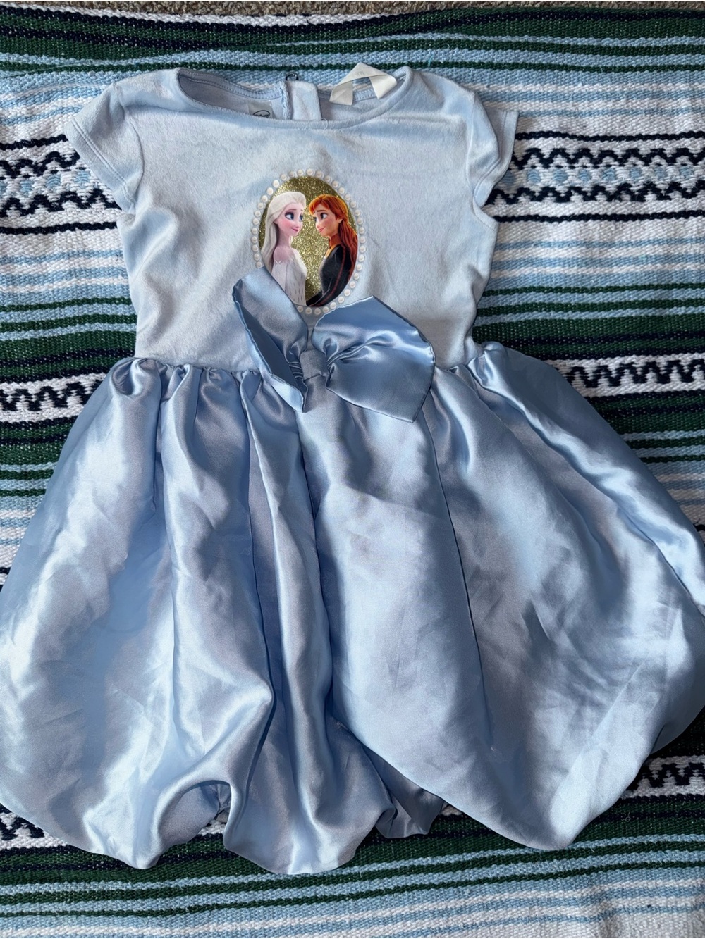 Disney Frozen II Light Blue Satin Bow Party Dress